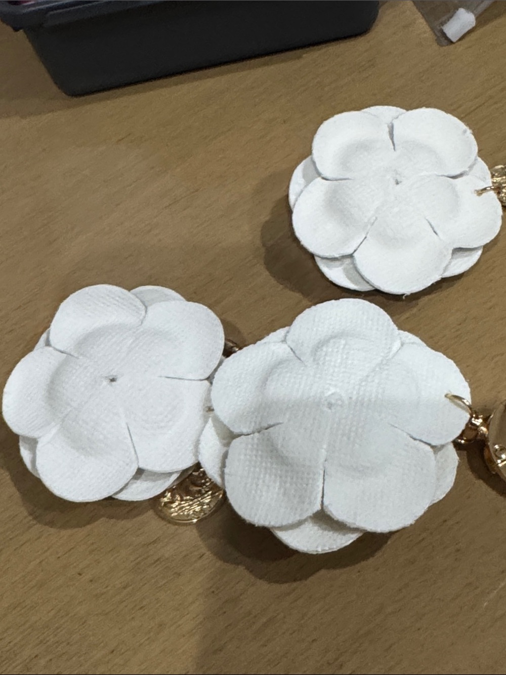 Leather Flower Keychain -White or Silver- PICK ONE other 2 sold - Picture 5 of 5